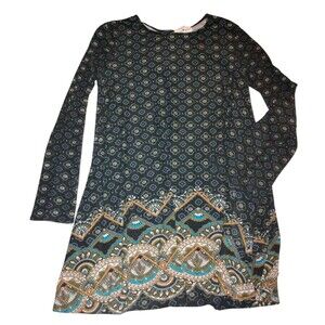 Derek Heart Long-Sleeve Shift Dress, Size M